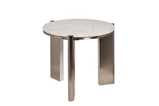 Стол журнальный натур.белый мрамор Cass White d 57*50см (TT-00014149)