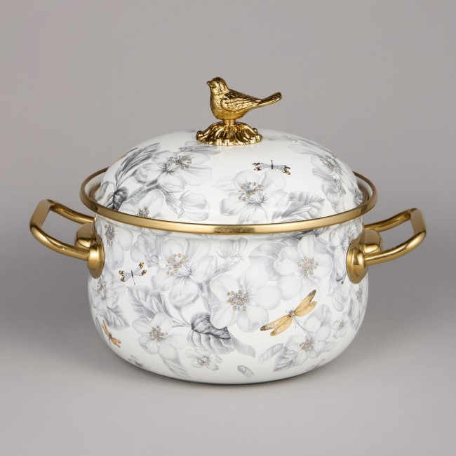 Набор кастрюль agness эмалированных серия "яблоневый сад", 6пр. 2,1л, 2,8л и 3,8л Agness (950-606)