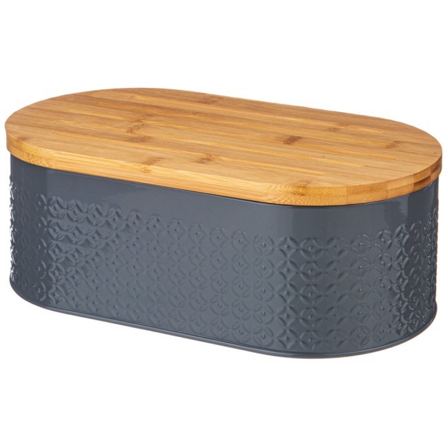 Хлебница agness 33,8х18х12см с 2-мя банками д/сып. прод. d10см, h11см, grey Agness (938-077)