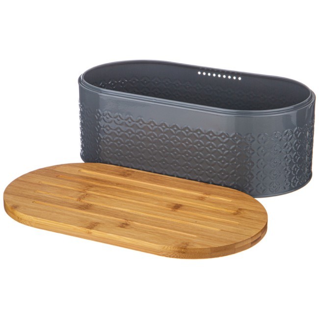 Хлебница agness 33,8х18х12см с 2-мя банками д/сып. прод. d10см, h11см, grey Agness (938-077)