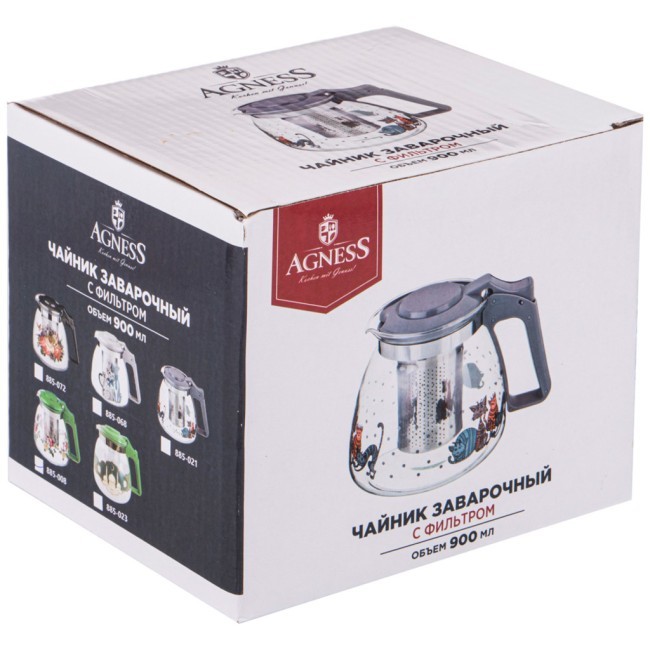 Заварочный чайник agness с фильтром 900 мл. Agness (885-008) Заварочный чайник agness с фильтром 900 мл. Agness (885-008)