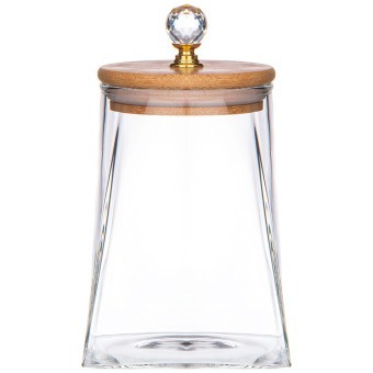 Емкость для сыпучих продуктов agness "kristall" 330 мл 7,5*7,5*10 см. цвет: прозрачный Agness (889-165)