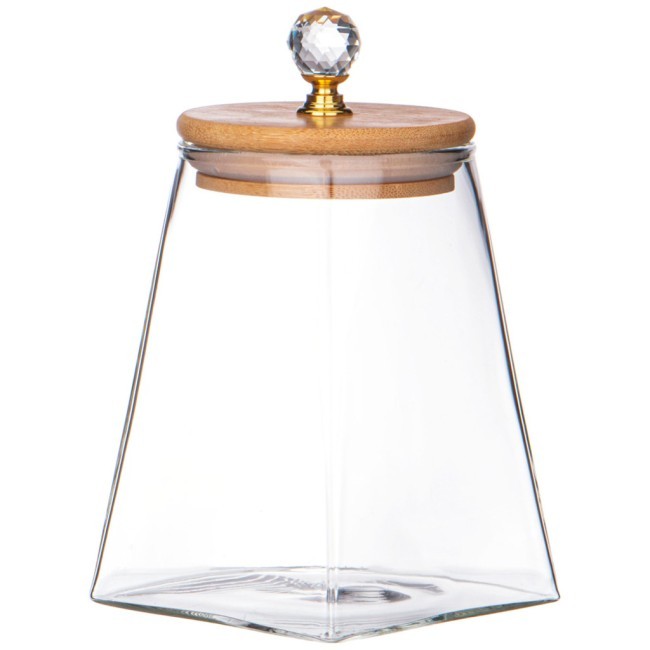 Емкость для сыпучих продуктов agness "kristall" 330 мл 7,5*7,5*10 см. цвет: прозрачный Agness (889-165)