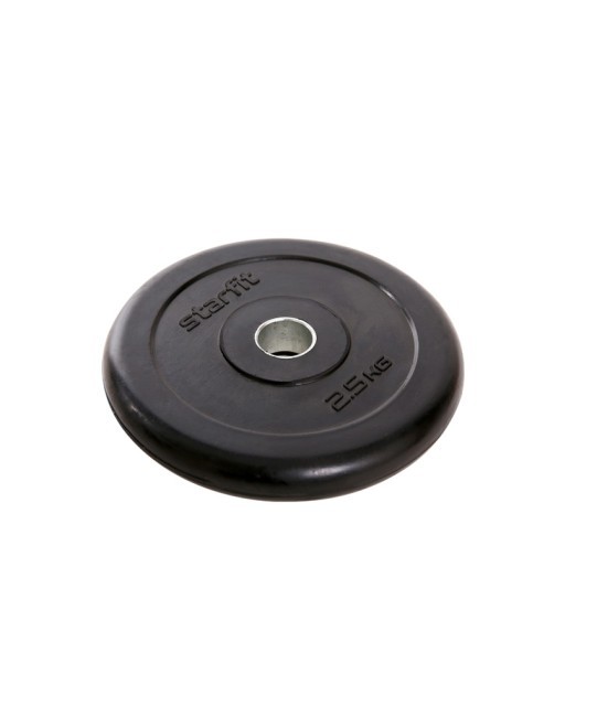 Диск обрезиненный Starfit BB-202 d=26 мм, стальная втулка, черный, 2,5 кг (998364)