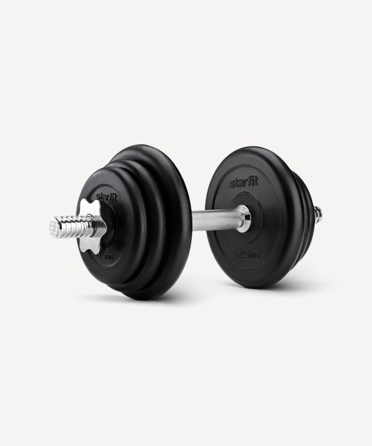 Диск обрезиненный STARFIT BB-202 d=26 мм, стальная втулка, черный, 2,5 кг (998364)