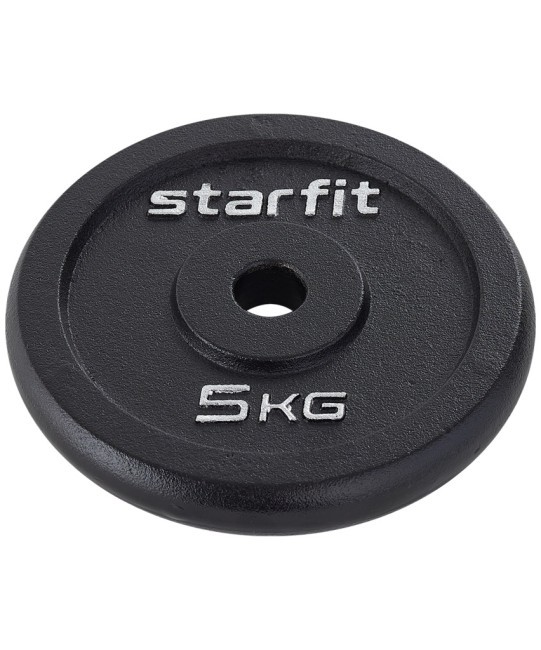 Диск чугунный STARFIT BB-204 d=26 мм, черный, 5 кг (998407)