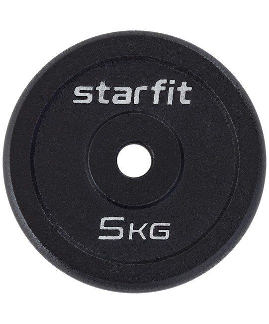 Диск чугунный STARFIT BB-204 d=26 мм, черный, 5 кг (998407)
