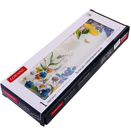 Блюдо сервировочное 28х10,6х3см Лесные ягоды с лимонами доломит LR (60157) Блюдо сервировочное 28х10,6х3см Лесные ягоды с лимонами доломит LR (60157)