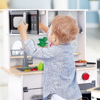 Детская игровая кухня со звуком и светом, с вытяжкой (E3211_HP)