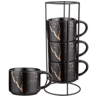 Набор кружек на металл. подставке lefard "fantasy" 4 шт. 300 мл черный Lefard (42-442) Набор кружек на металл. подставке lefard "fantasy" 4 шт. 300 мл черный Lefard (42-442)
