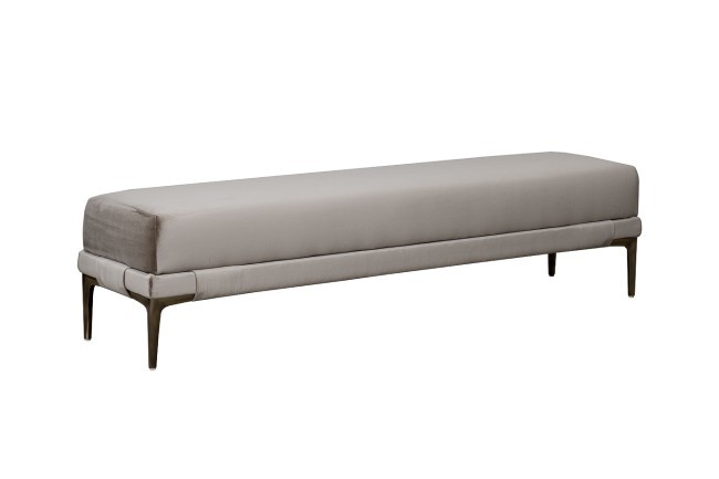 Банкетка Prima 160 на метал опорах бежевая Velvet BEG 40*160*40см (TT-00015053)