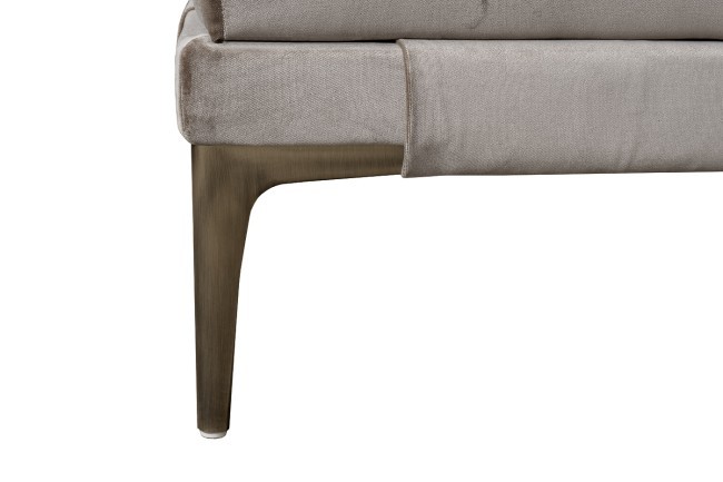 Банкетка Prima 160 на метал опорах бежевая Velvet BEG 40*160*40см (TT-00015053)