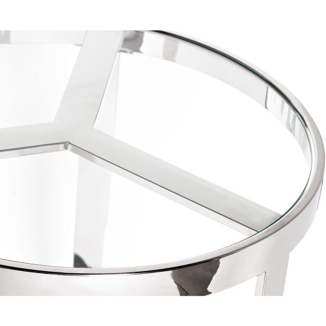 Стол журнальный прозр.стекло/хром d.50*55см (TT-00001344)