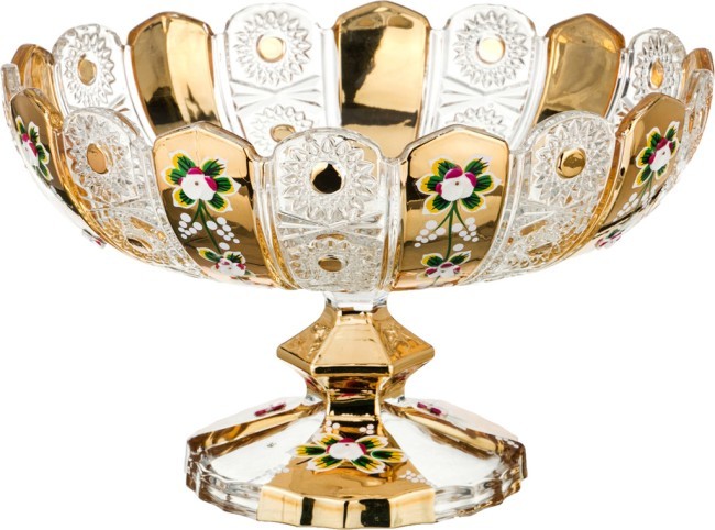 Фруктовница на ножке "lefard gold glass" диаметр=30 см высота=19 см Lefard (195-108)