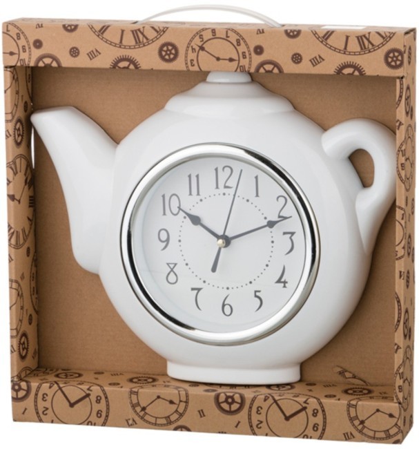 Часы настенные кварцевые "chef kitchen" цвет:белый 29*5*27 см.диаметр циферблата=13 см. Lefard (220-121)