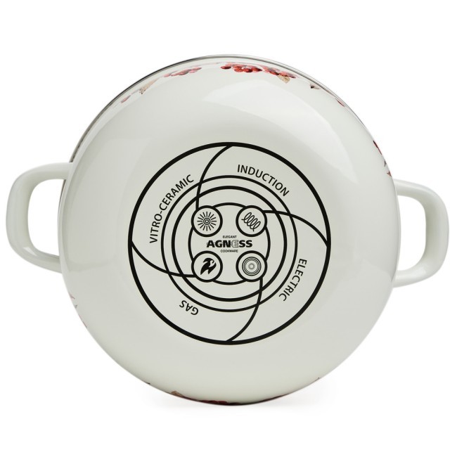 Кастрюля agness эмалированная с эмал.крышкой серия "снегири", 3.6 л, 22*13 см Agness (934-748) Кастрюля agness эмалированная с эмал.крышкой серия "снегири", 3.6 л, 22*13 см Agness (934-748)