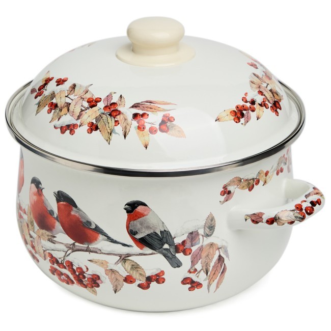 Кастрюля agness эмалированная с эмал.крышкой серия "снегири", 3.6 л, 22*13 см Agness (934-748) Кастрюля agness эмалированная с эмал.крышкой серия "снегири", 3.6 л, 22*13 см Agness (934-748)