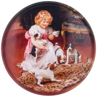 Поднос сервировочный agness "девочка с собачками" 33х2,1 см Agness (898-205)