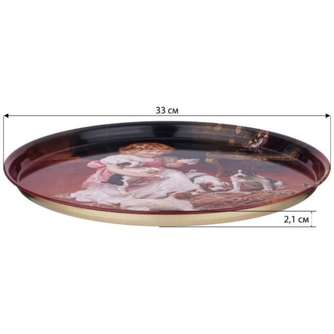 Поднос сервировочный agness "девочка с собачками" 33х2,1 см Agness (898-205) Поднос сервировочный agness "девочка с собачками" 33х2,1 см Agness (898-205)