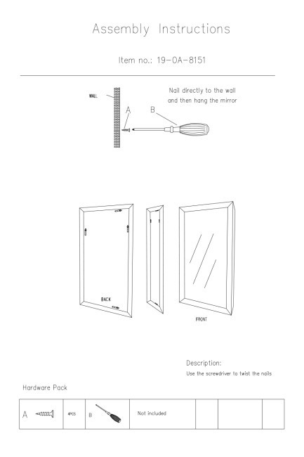 Зеркало прямоугольное 80*110см (TT-00008893)