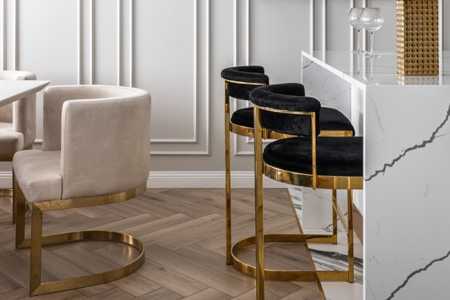 Стул барный, велюр черный/золото  49*55*85см (TT-00002867) Стул барный, велюр черный/золото  49*55*85см (TT-00002867)