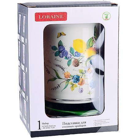 Подставка с кухонными приборами Лесные ягоды с лимонами дол/дер/жел LR (60158)