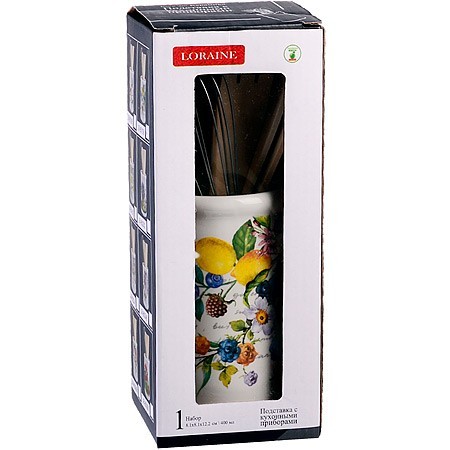 Подставка с кухонными приборами Лесные ягоды с лимонами дол/дер/жел LR (60158)