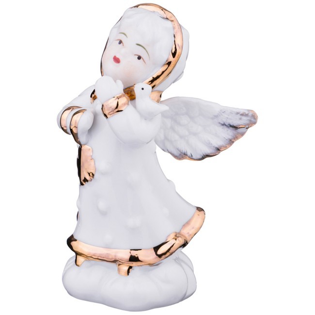 Фигурка "ангелочек с птичкой" 7*6 см. высота=12 см. Lefard (98-034)