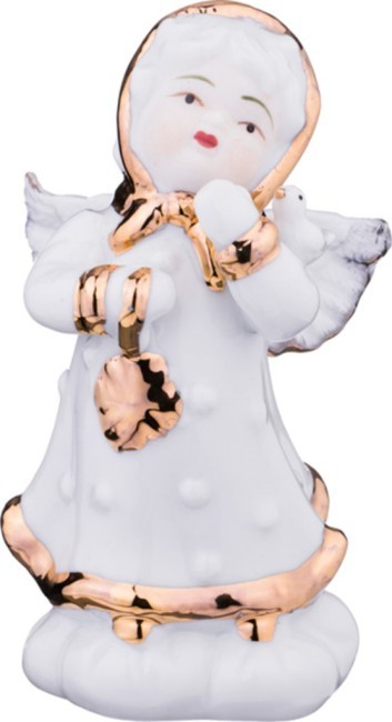 Фигурка "ангелочек с птичкой" 7*6 см. высота=12 см. Lefard (98-034)