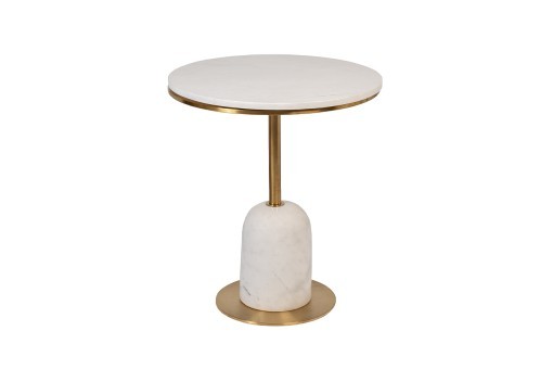 Стол журнальный мрамор белый d50*58см (TT-00012872)