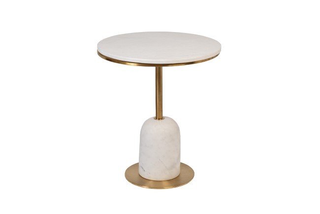 Стол журнальный мрамор белый d50*58см (TT-00012872)