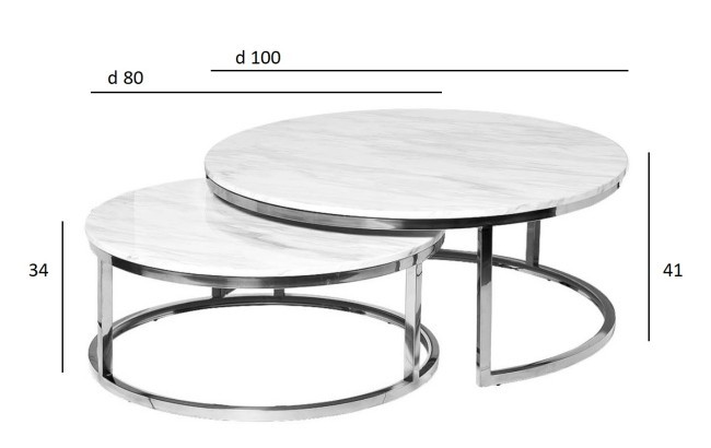 Стол журнальный (набор из 2 шт) d100*41/d80*34см (TT-00006942) Стол журнальный (набор из 2 шт) d100*41/d80*34см (TT-00006942)
