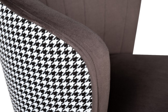 Cтул барный велюр серо-коричневый 54*54*106см с ч/б спинкой (TT-00008639) Cтул барный велюр серо-коричневый 54*54*106см с ч/б спинкой (TT-00008639)