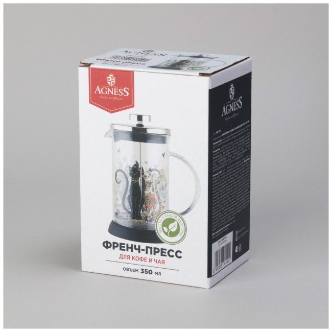 Френч-пресс agness "парижские коты" 350 мл Agness (894-159)