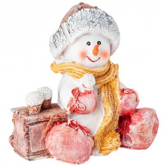 Фигурка декоративная "снеговичек с мороженым" высота=13см Lefard (169-614)