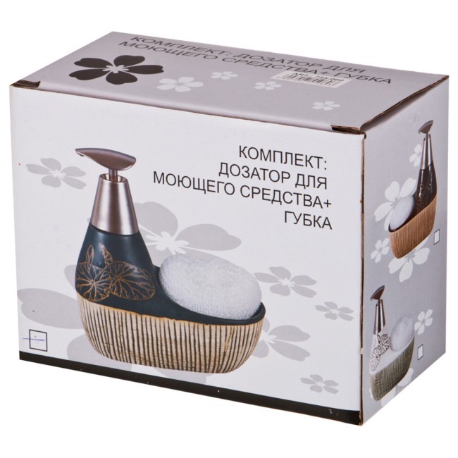 Комплект:дозатор для моющего средства 350 мл.+губка 16*16*9 см. Lefard (755-060) Комплект:дозатор для моющего средства 350 мл.+губка 16*16*9 см. Lefard (755-060)