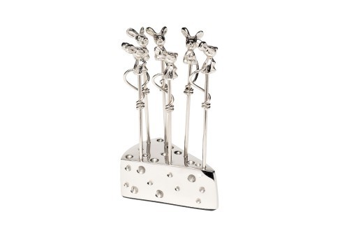 Шпажки на подставке "Мыши" 6шт. нерж. сталь 9*6*13см (TT-00006317)