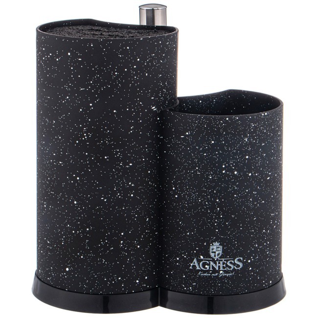 Подставка для ножей agness универсальная c держателем для полотенец, высота: 25*22*16см Agness (911-752)