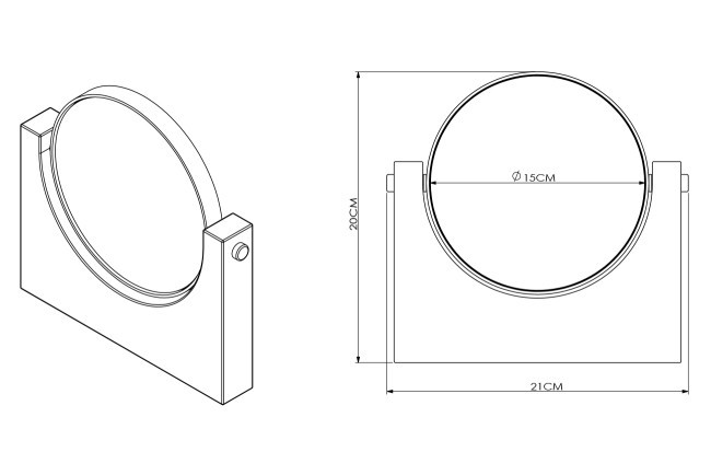 Зеркало вращающееся настольное на подставке 20*h20см (TT-00013868) Зеркало вращающееся настольное на подставке 20*h20см (TT-00013868)