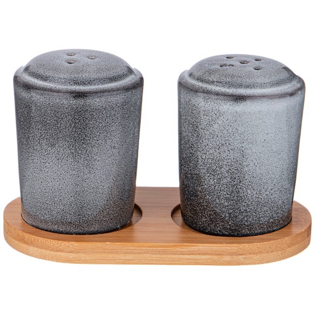 Набор для специй lefard "graphite" 2 пр. на дер. подставке 13,2*7*8 см Lefard (474-242)