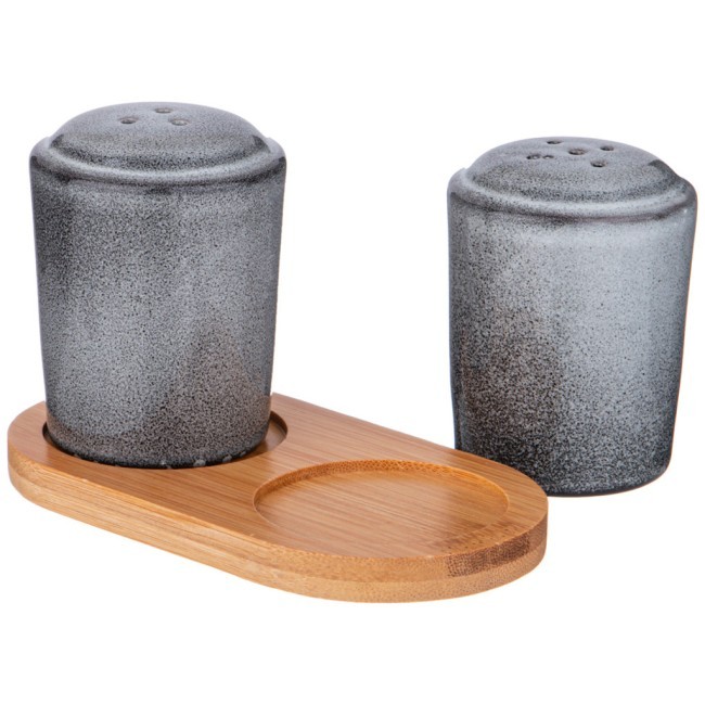 Набор для специй lefard "graphite" 2 пр. на дер. подставке 13,2*7*8 см Lefard (474-242)