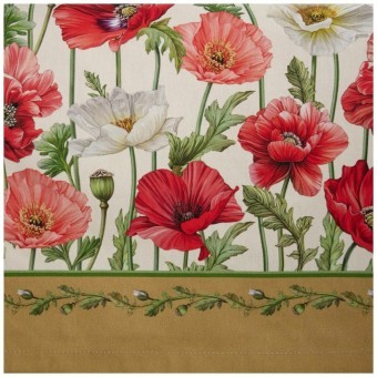 Скатерть "маки" 140х180 ,кремовый, 100% хлопок с пропиткой,твил Lefard (850-731-23)