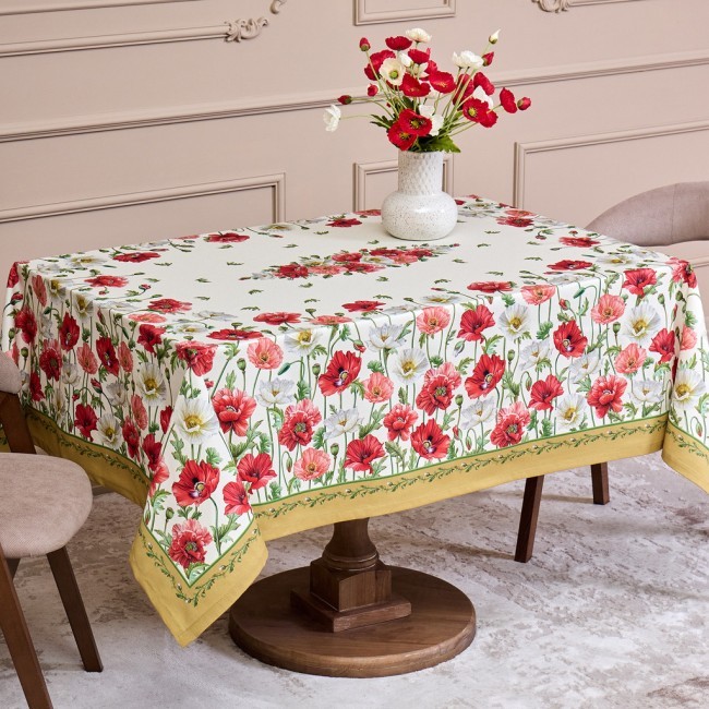 Скатерть "маки" 140х180 ,кремовый, 100% хлопок с пропиткой,твил Lefard (850-731-23) Скатерть "маки" 140х180 ,кремовый, 100% хлопок с пропиткой,твил Lefard (850-731-23)