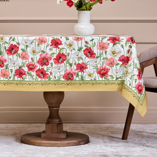 Скатерть "маки" 140х180 ,кремовый, 100% хлопок с пропиткой,твил Lefard (850-731-23) Скатерть "маки" 140х180 ,кремовый, 100% хлопок с пропиткой,твил Lefard (850-731-23)