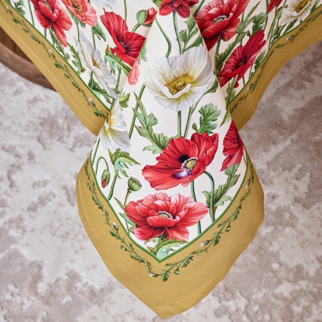 Скатерть "маки" 140х180 ,кремовый, 100% хлопок с пропиткой,твил Lefard (850-731-23) Скатерть "маки" 140х180 ,кремовый, 100% хлопок с пропиткой,твил Lefard (850-731-23)