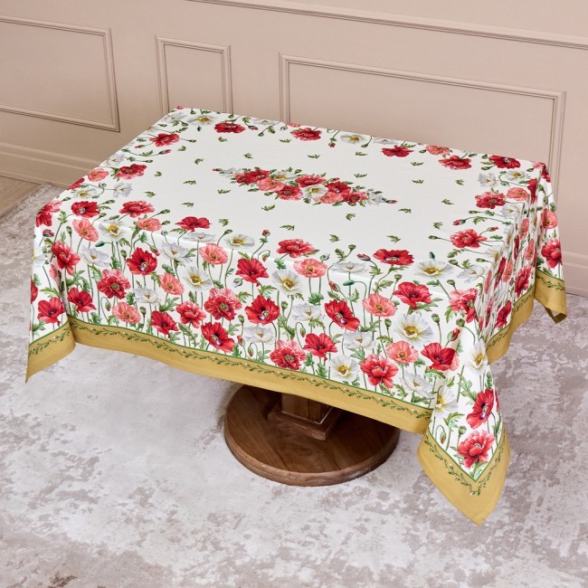 Скатерть "маки" 140х180 ,кремовый, 100% хлопок с пропиткой,твил Lefard (850-731-23) Скатерть "маки" 140х180 ,кремовый, 100% хлопок с пропиткой,твил Lefard (850-731-23)