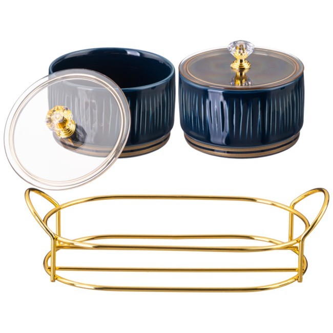 Набор банок lefard "herbal" с пластик. крышкой 2 шт. 230 мл на металл. подставке синий Lefard (42-485) Набор банок lefard "herbal" с пластик. крышкой 2 шт. 230 мл на металл. подставке синий Lefard (42-485)