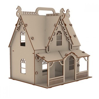 Деревянный кукольный домик "Я Дизайнер" "Загородная Усадьба", конструктор, для кукол 12 см (PE720-230)