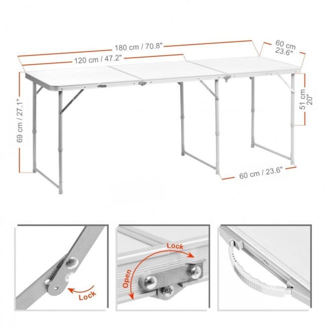 Стол складной Helios Т-625-1 трехсекционный (87399) Стол складной Helios Т-625-1 трехсекционный (87399)