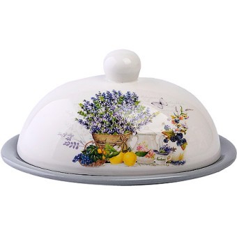 Масленка с крышкой 17,8х13,3х9,8см 2 пр Утренняя свежесть доломит LR (60192)